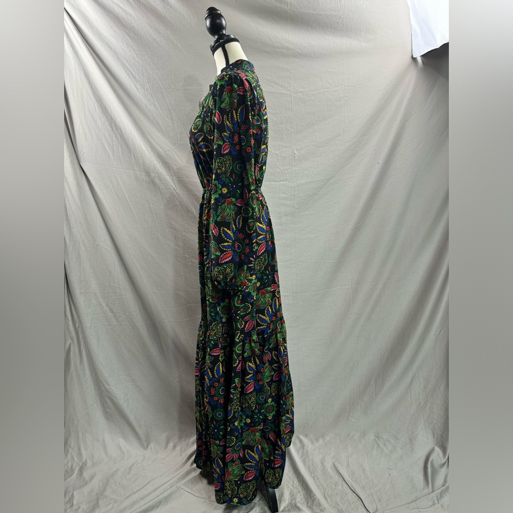 Boho Floral Print Lantern Sleeve Dress - Picture 7 of 8